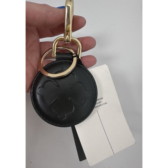 Key Accessories - ⭐️ Marlene Birger Leather Round Key Ring Black/Brown/Gold NWT